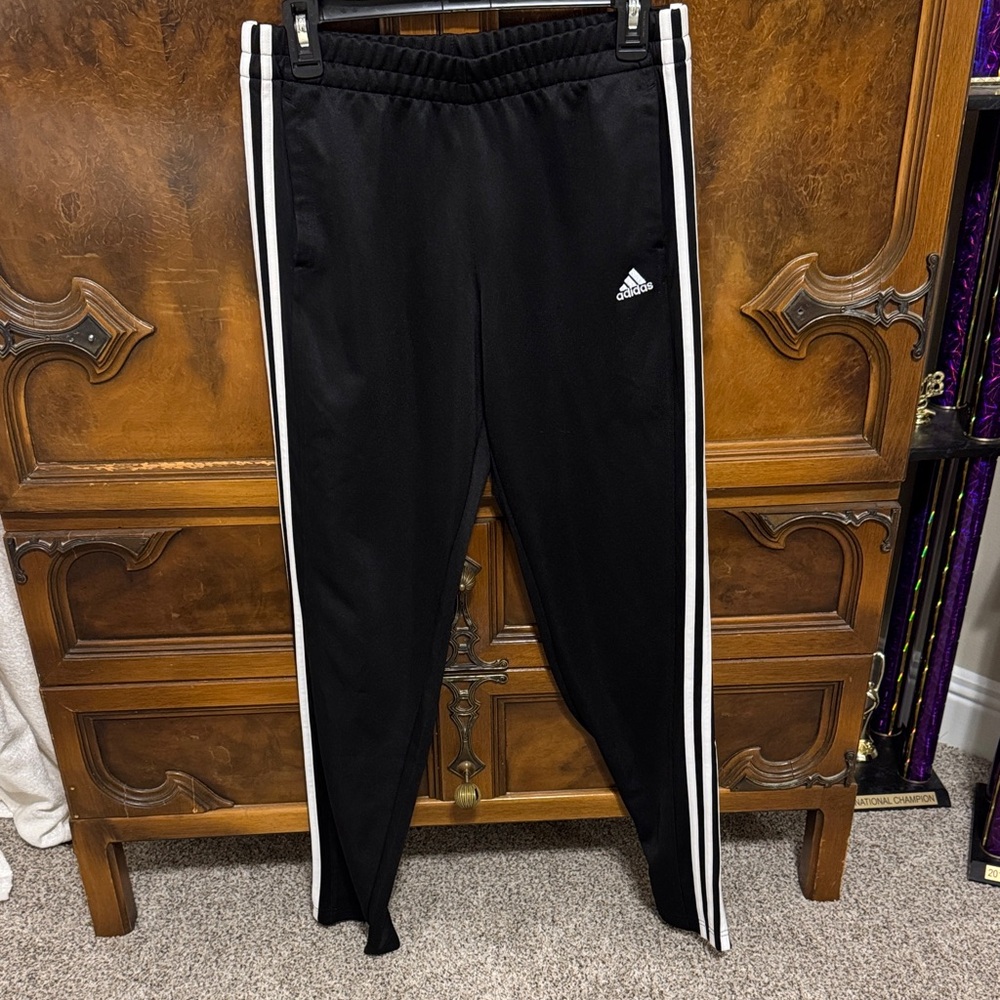 Adidas Black Joggers with White Stripes NWOT
